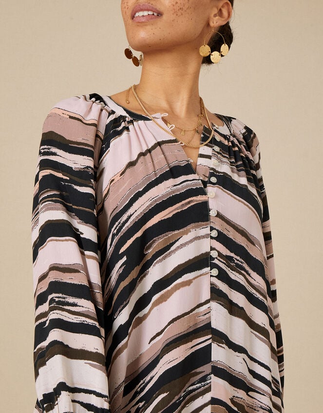 Gelato Stripe Dress in Sustainable Fabric, Natural (NATURAL), large