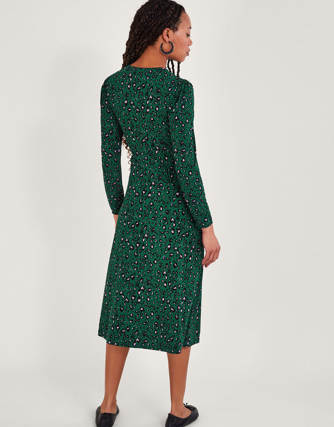 Print Wrap Dress, Green (GREEN), large