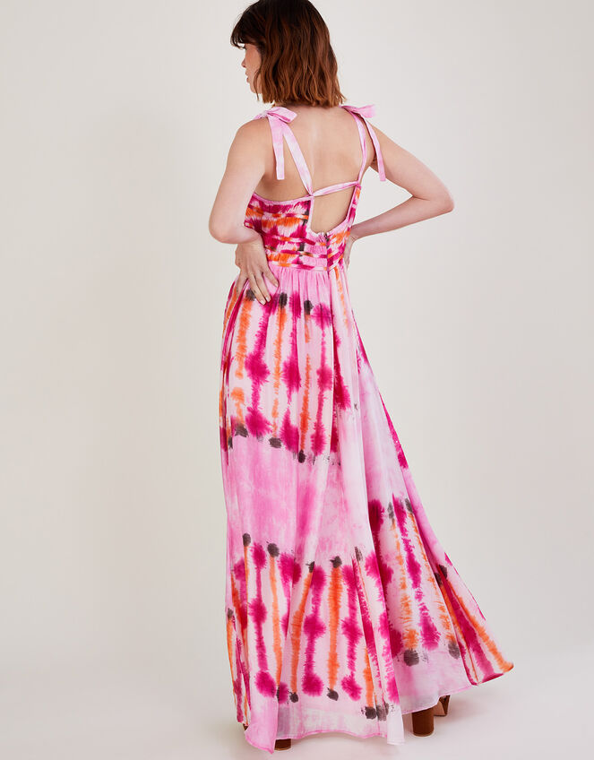 Pink tie dye maxi dress clearance