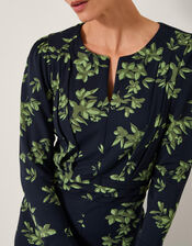 Joules Long Sleeve Jersey Midi Dress, Blue (NAVY), large