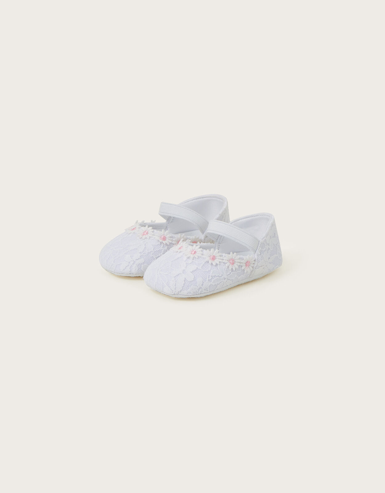 Baby Daisy Lace Booties Ivory