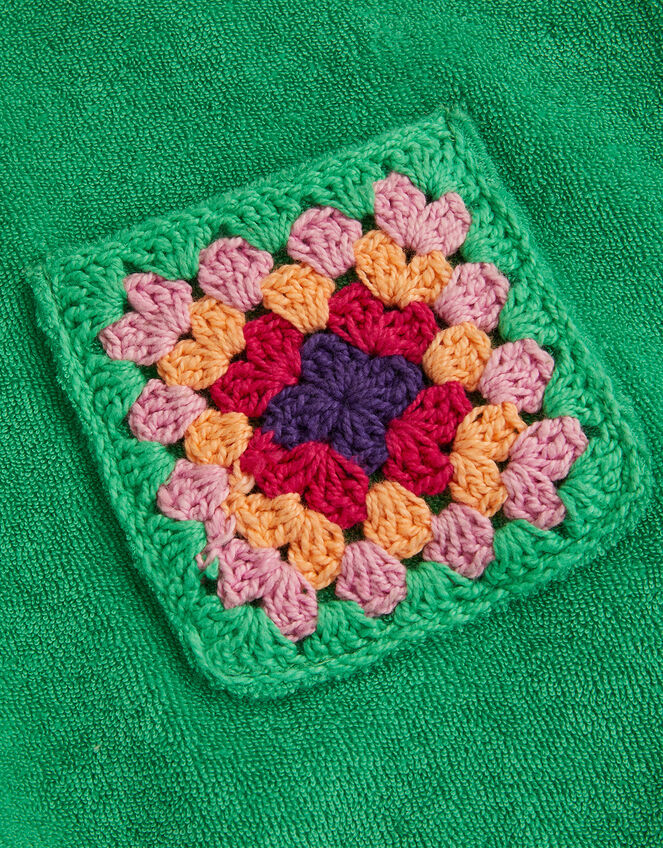 Crochet Trim Towelling Jumpsuit, Green (GREEN), large