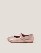 Shimmer Ballet Strap Flats, Pink (PINK), large
