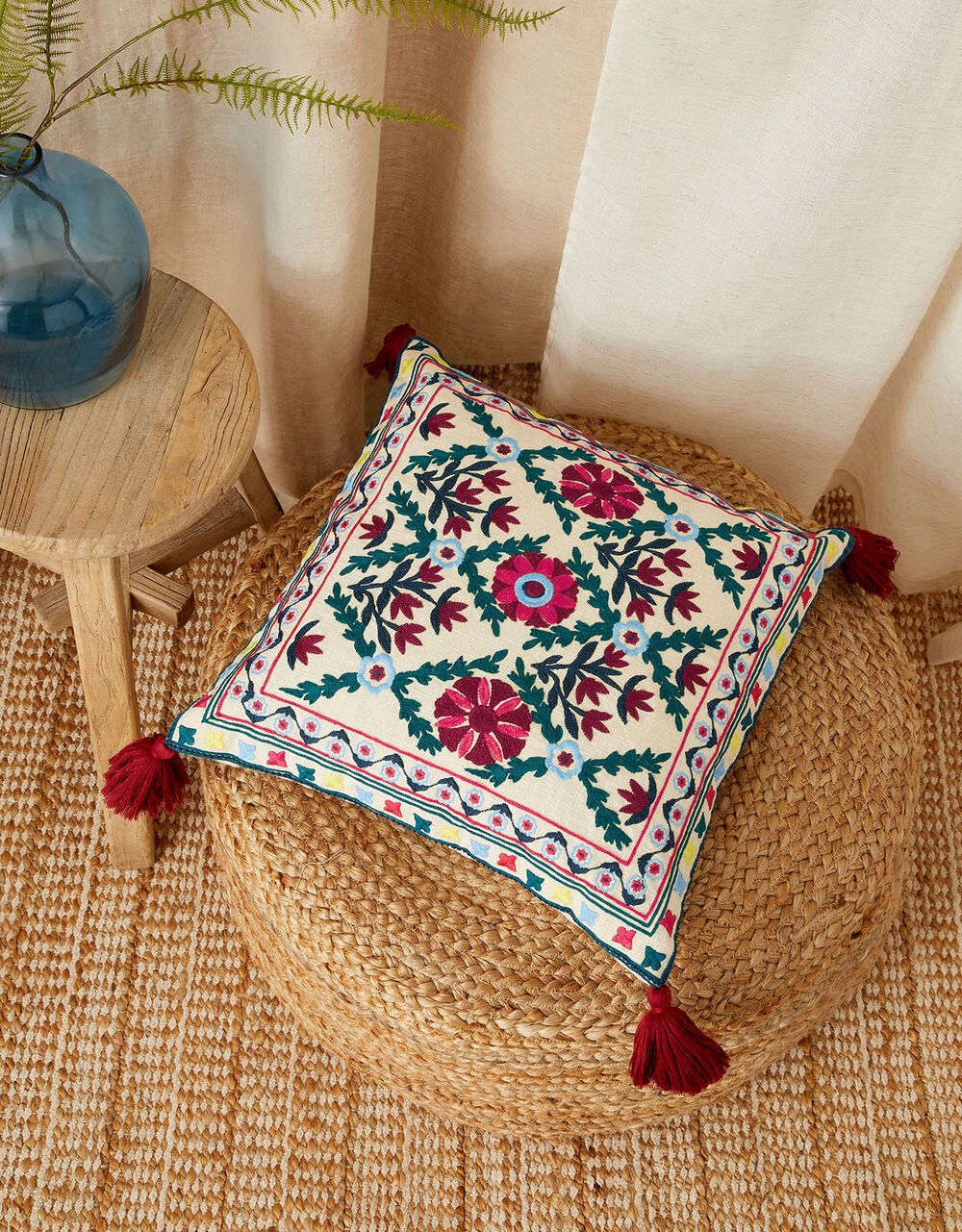 Women Home & Gifting | Zainab Embroidered Square Cushion - DO01162