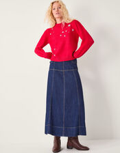 Erika Gemstone Embellished Jumper, Red (RED), large