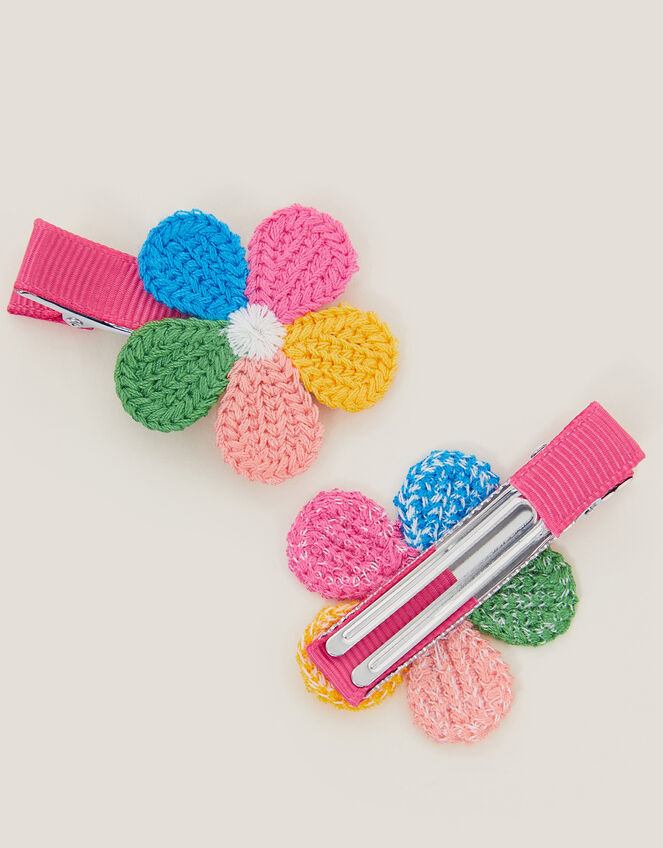 2-Pack Rainbow Flower Hair Clips, , large