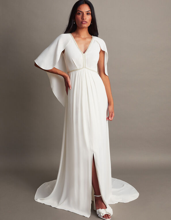 Sophie Satin Bridal Maxi Dress, Ivory (IVORY), large