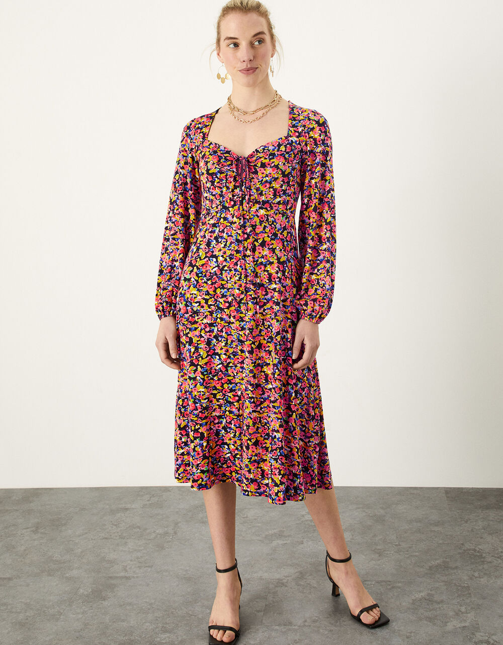 Women Dresses | Floral Print Tea Dress Multi - PY69950