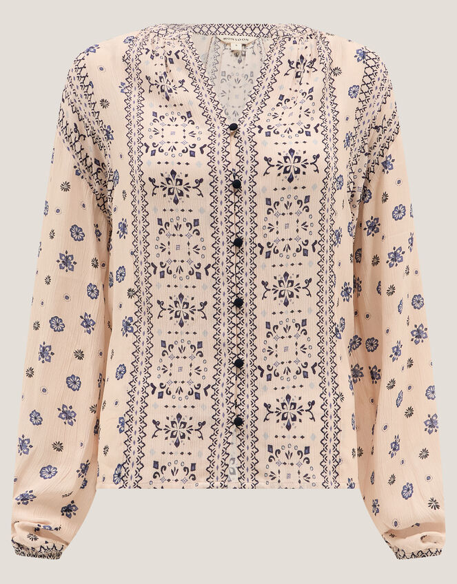 Bonny Print Blouse, Ivory (IVORY), large