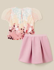Ombr&eacute; Sequin Top & Scuba Skirt Set, Multi (MULTI), large