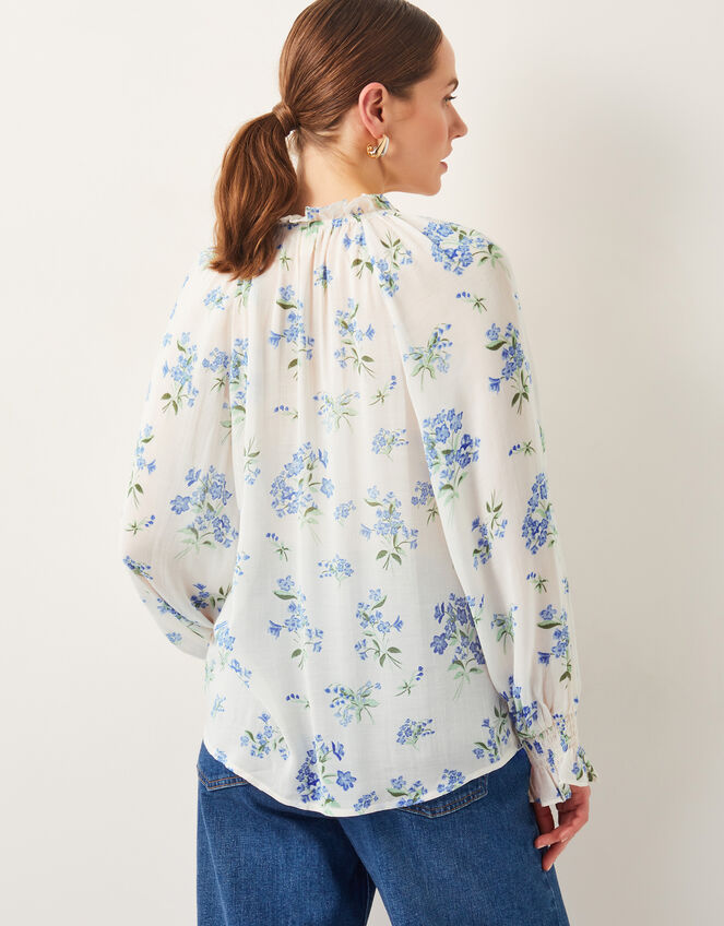 Sarah Sheer Floral Blouse, Ivory (IVORY), large