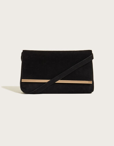 Leather Gold Bar Cross-Body Bag, , large
