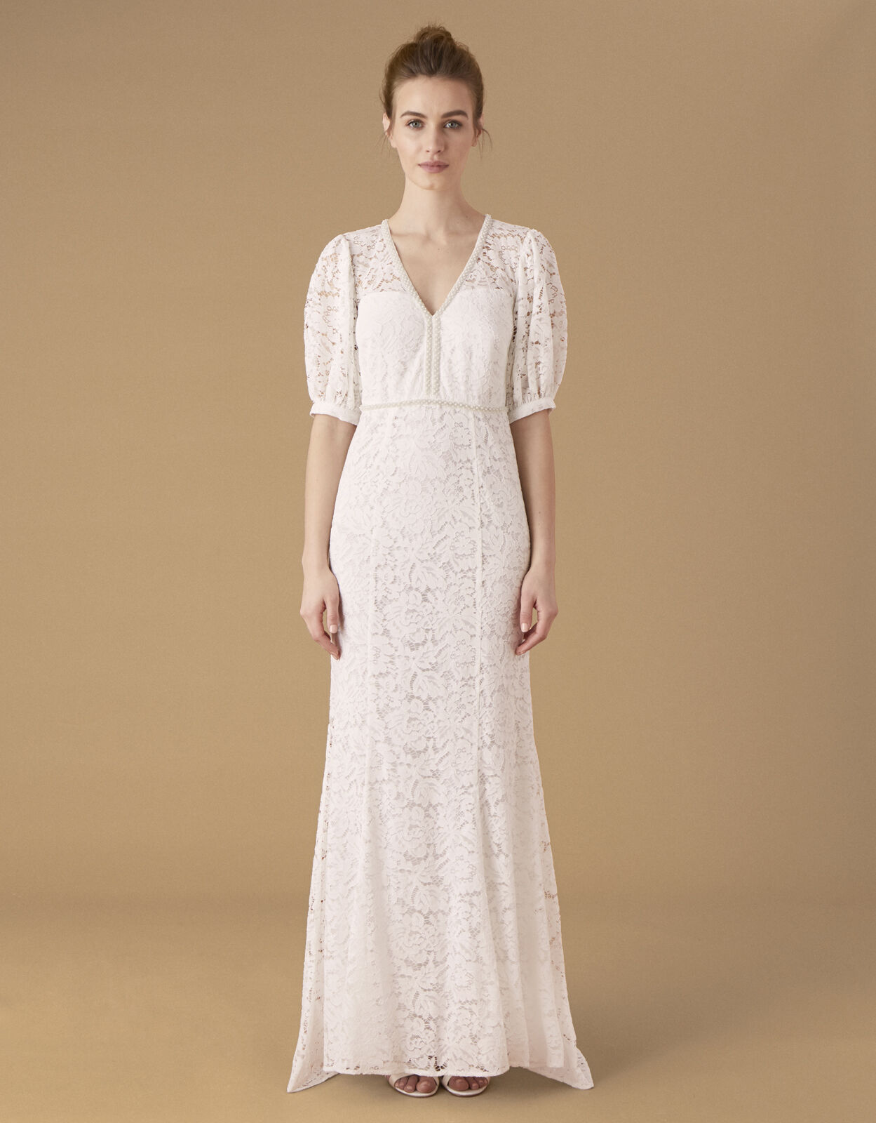 Nicky Beaded Lace Bridal Dress Ivory