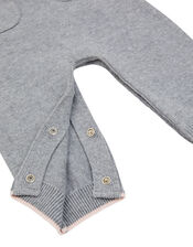 Newborn Baby Bunny Knit Dungarees Set, Grey (GREY), large