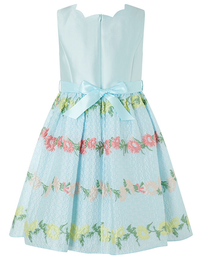 Ariella Floral Jacquard Dress, Blue (BLUE), large