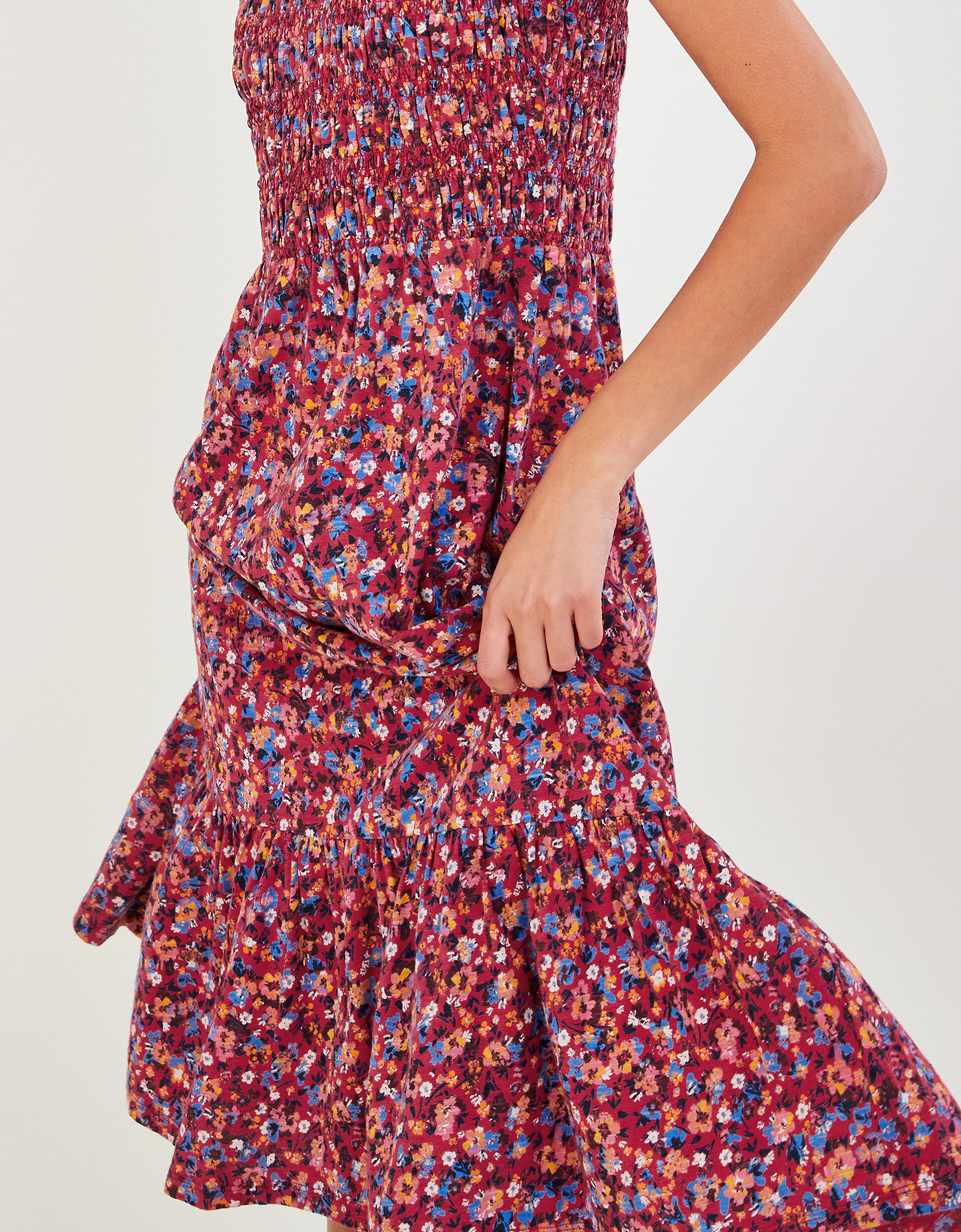 Straight Cotton Jersey Dress - Red main image 1