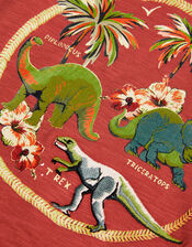Dinosaur Graphic Cotton T-Shirt, Red (RED), large