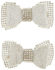 Carly Dazzle Bow Hair Clips, , large