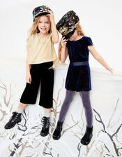 Shimmer Velvet Playsuit, Blue (NAVY), large