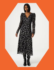 Fabienne Chapot Metallic Star Print Maxi Dress, Black (BLACK), large