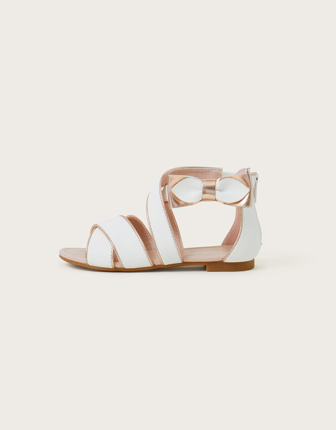 Bow Strappy Sandals Ivory