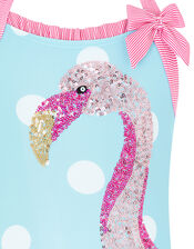 Fee Flamingo Sequin Swimsuit, Blue (TURQUOISE), large