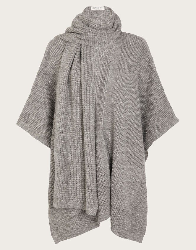 Knit Poncho and Scarf, , large