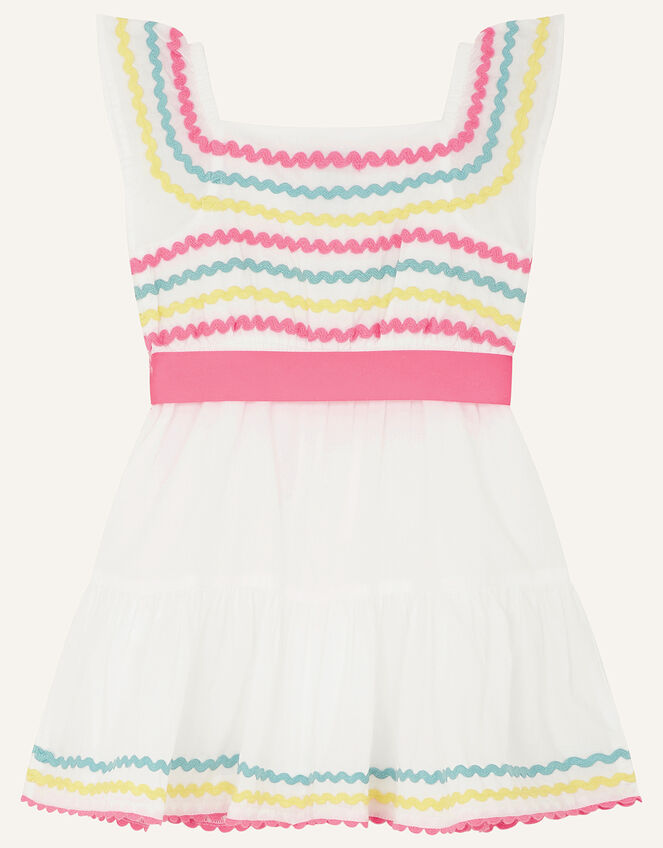 Baby Fiesta Ricrac Dress, White (WHITE), large
