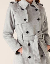 Trench Coat in Wool Blend, Grey (GREY), large