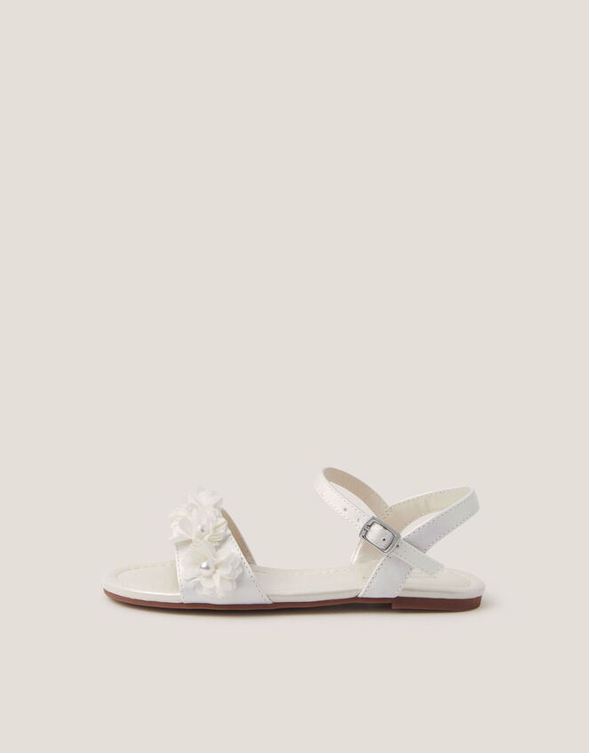 Pearl Flower Sandals, Ivory (IVORY), large