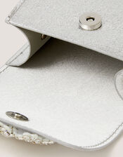 Mini Diamant&eacute; Flower Metallic Bag, , large