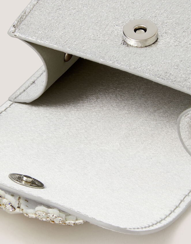 Mini Diamant&eacute; Flower Metallic Bag, , large