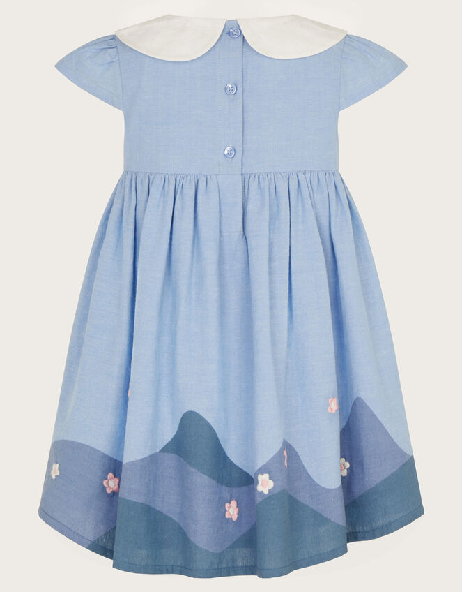 Baby Applique Chambray Dress, Blue (BLUE), large