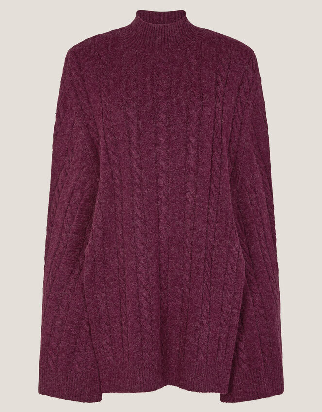 Carrie Cable Knit Poncho, , large