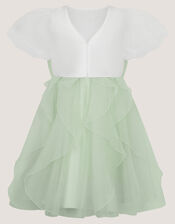 Raphela Puff Sleeve Bow Party Dress, Green (SAGE), large
