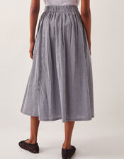 Bea Gingham Button Midi Skirt, Blue (NAVY), large