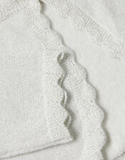 Maeve Sparkle Scallop Cardigan, Silver (SILVER), large