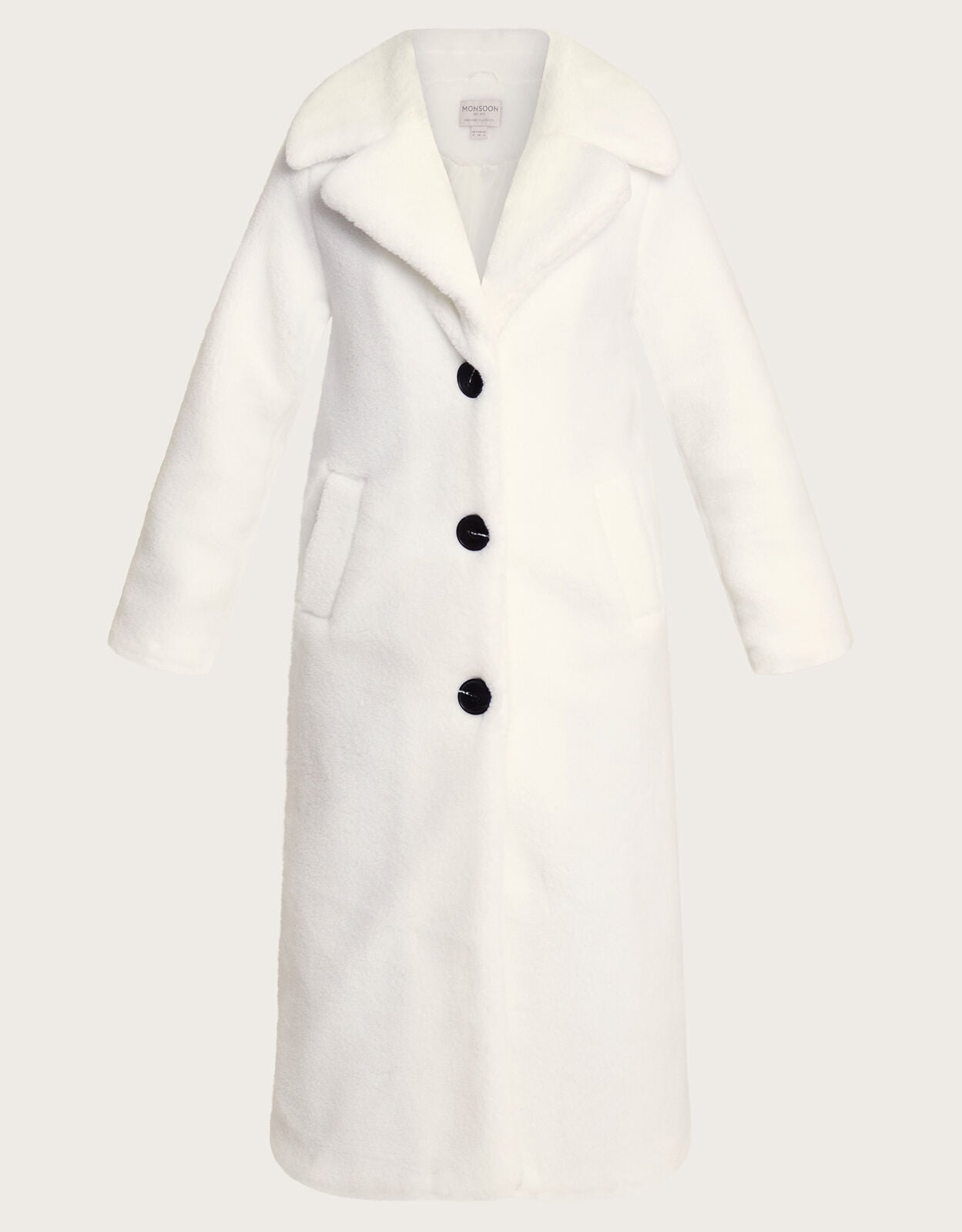 Trinity Long Teddy Coat Ivory
