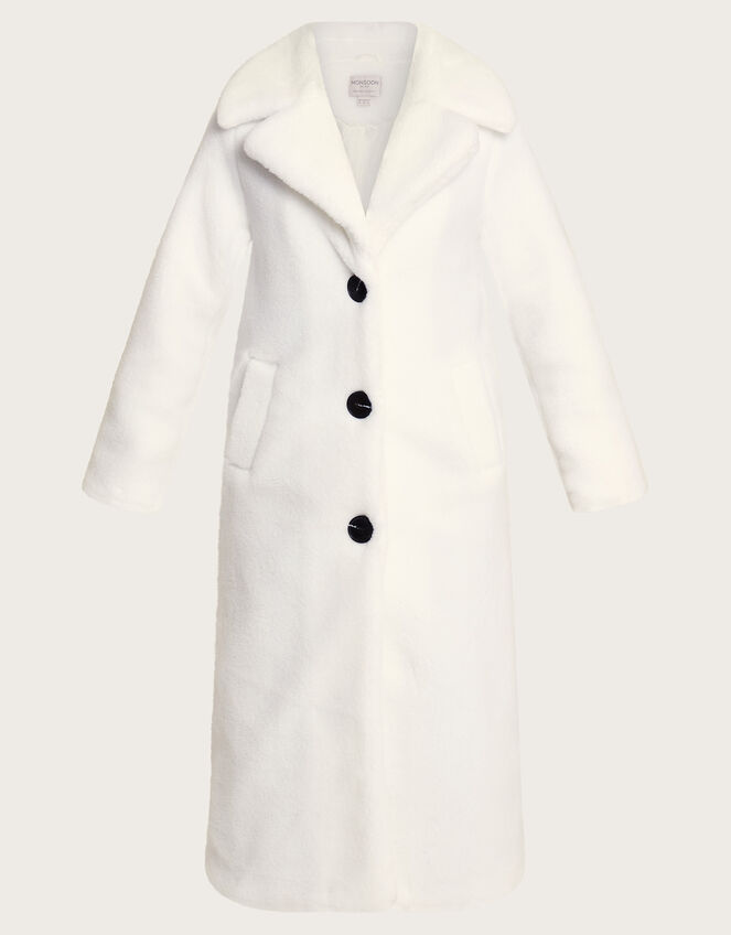 Trinity Long Teddy Coat, Ivory (IVORY), large