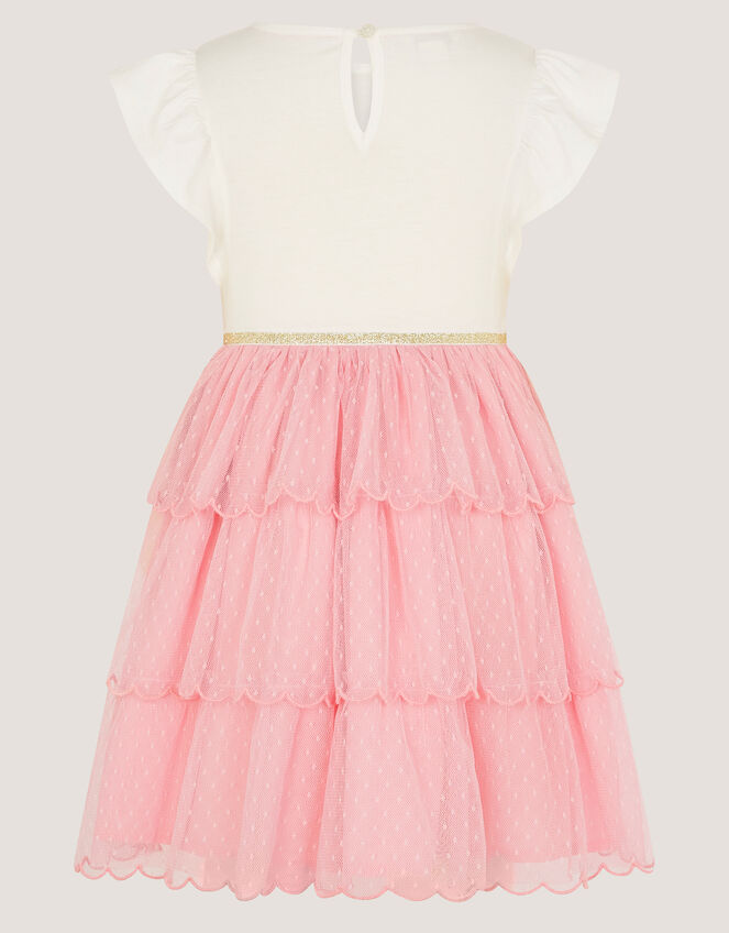 Tulip Polka Dot Mesh Disco Dress, Pink (PINK), large