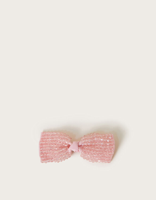 Beaded Bow Hair Clip, , large