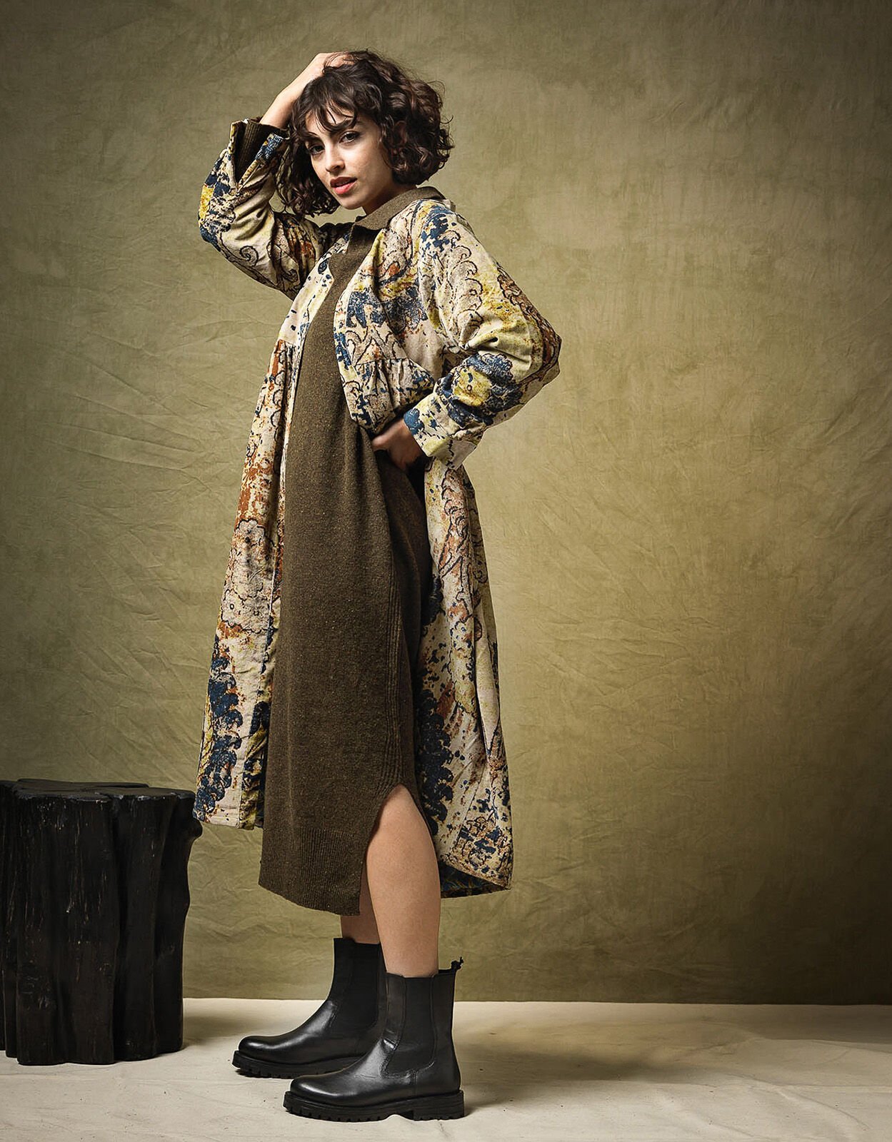 One Hundred Stars Dhurrie Velvet Duster Coat