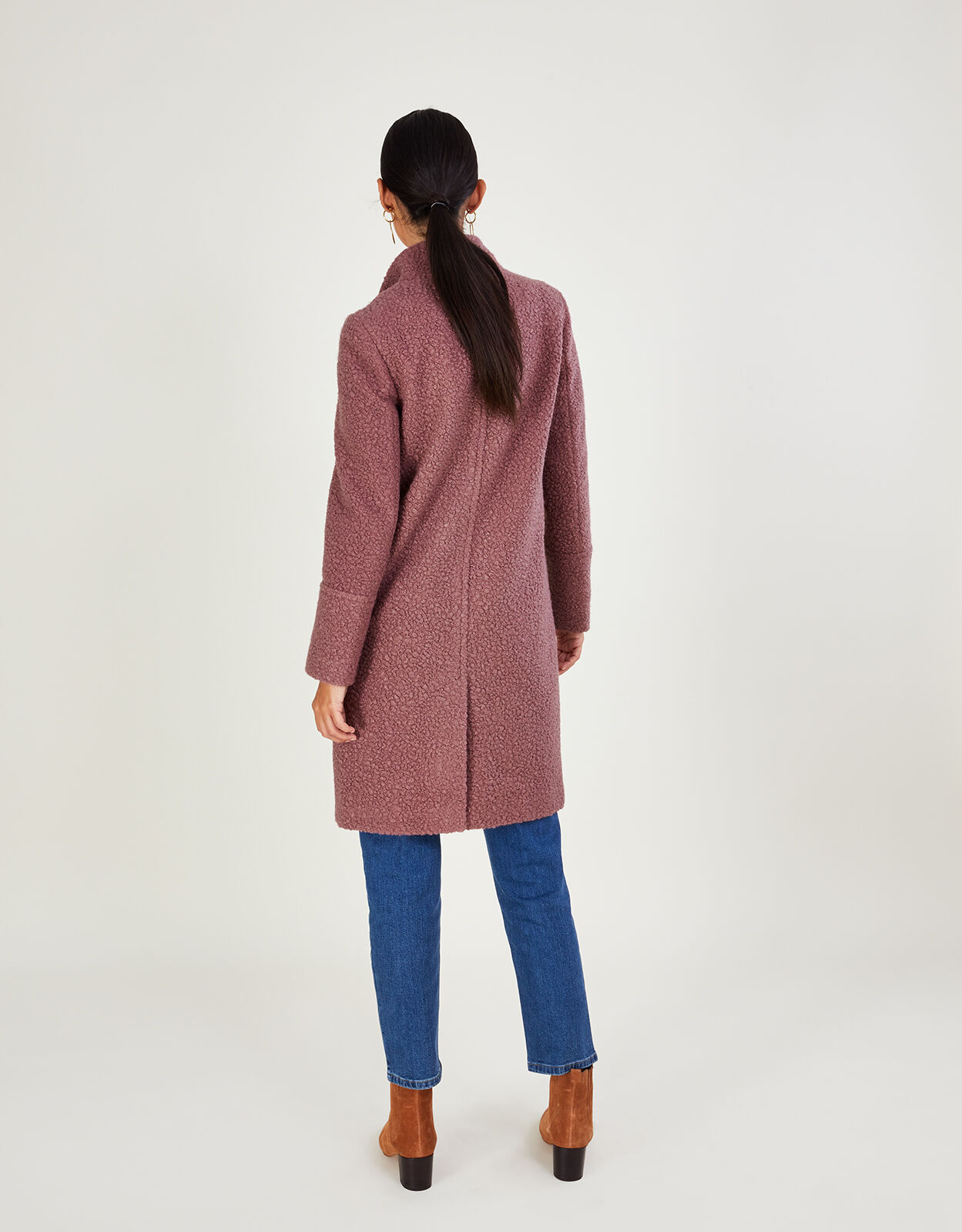 Clove funnel neck boucle coat on sale