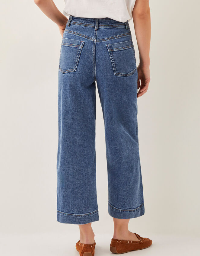 Hallie Regular Crop Wide Leg Jeans Blue
