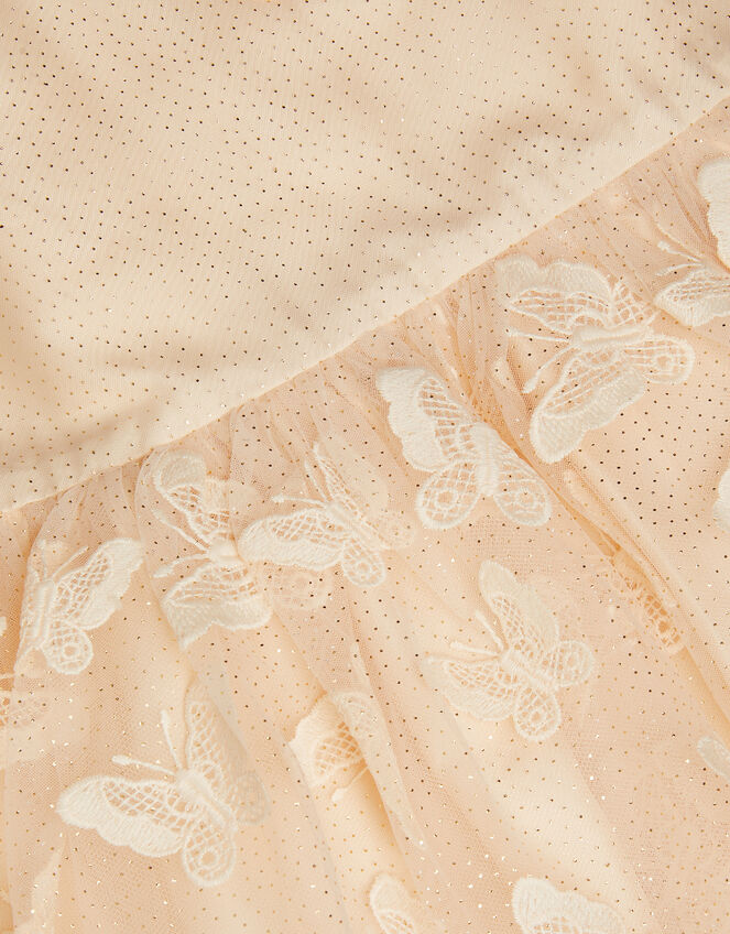 Mapel Butterfly Tulle Dress, Natural (CHAMPAGNE), large