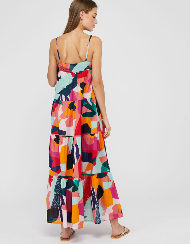 Iona Colourful Maxi Dress in Organic Cotton, Multi (MULTI), large