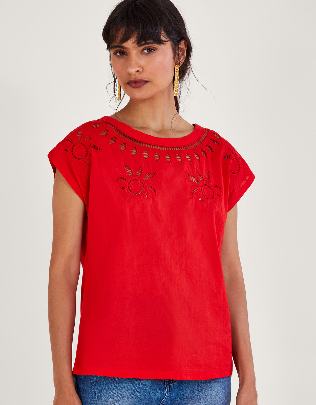 Ladies red t shirts uk sales