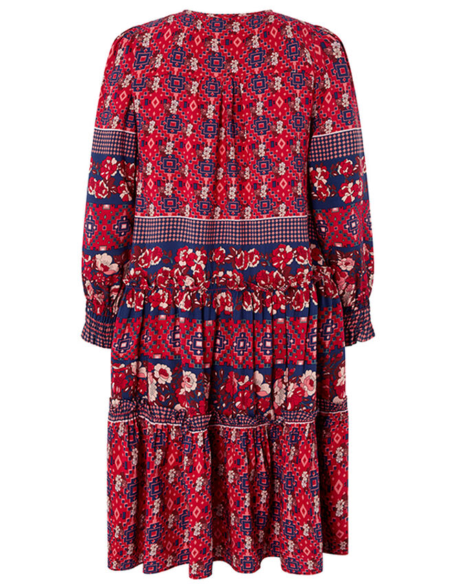 Deanna Mini Me Printed Dress in Sustainable Viscose, Red (RED), large