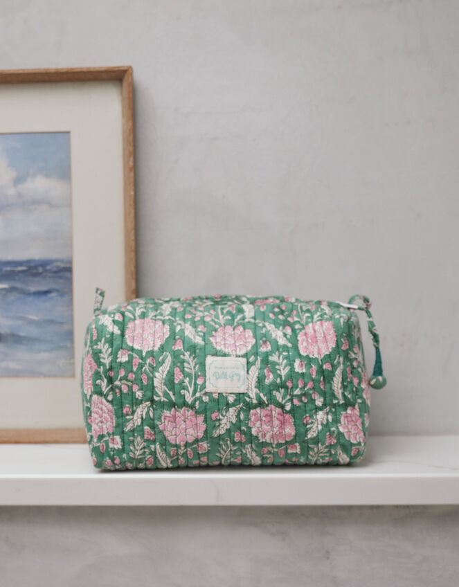 Dilli Grey Johair Wash Bag, Green (GREEN), large