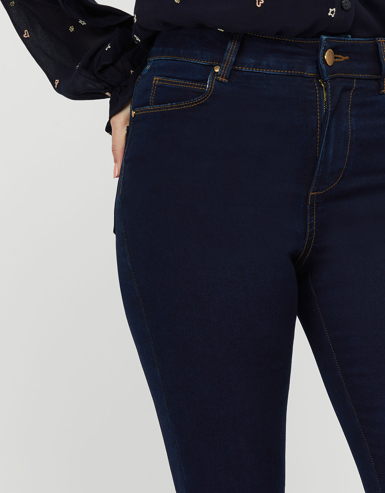 Nadine Dark Rinse Skinny Jeans with 